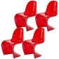 Nordic Style Armless Chair Plastic Home Side Chair for Dining Room Red Clear Set of 4 Clearhalo 'Dining Chairs' 'Dining Tables & Seating' 'dining_chair' 'Furniture' 'furniture_dining_chair' 'Kitchen & Dining Furniture' 4863684