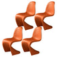 Nordic Style Armless Chair Plastic Home Side Chair for Dining Room Orange Set of 4 Clearhalo 'Dining Chairs' 'Dining Tables & Seating' 'dining_chair' 'Furniture' 'furniture_dining_chair' 'Kitchen & Dining Furniture' 4863690
