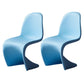 Nordic Style Armless Chair Plastic Home Side Chair for Dining Room Blue Set of 2 Clearhalo 'Dining Chairs' 'Dining Tables & Seating' 'dining_chair' 'Furniture' 'furniture_dining_chair' 'Kitchen & Dining Furniture' 4863694