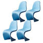 Nordic Style Armless Chair Plastic Home Side Chair for Dining Room Blue Set of 4 Clearhalo 'Dining Chairs' 'Dining Tables & Seating' 'dining_chair' 'Furniture' 'furniture_dining_chair' 'Kitchen & Dining Furniture' 4863696