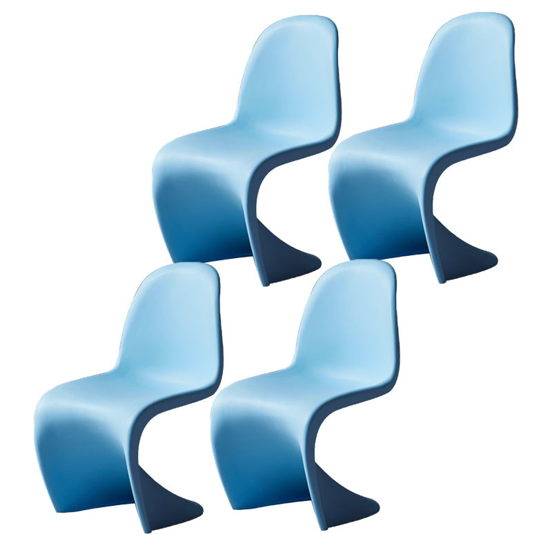 Nordic Style Armless Chair Plastic Home Side Chair for Dining Room Blue Set of 4 Clearhalo 'Dining Chairs' 'Dining Tables & Seating' 'dining_chair' 'Furniture' 'furniture_dining_chair' 'Kitchen & Dining Furniture' 4863696