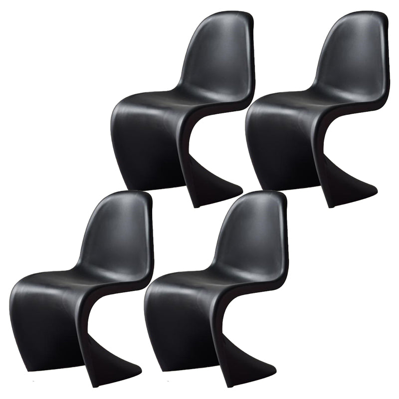 Nordic Style Armless Chair Plastic Home Side Chair for Dining Room Black Set of 4 Clearhalo 'Dining Chairs' 'Dining Tables & Seating' 'dining_chair' 'Furniture' 'furniture_dining_chair' 'Kitchen & Dining Furniture' 4863701