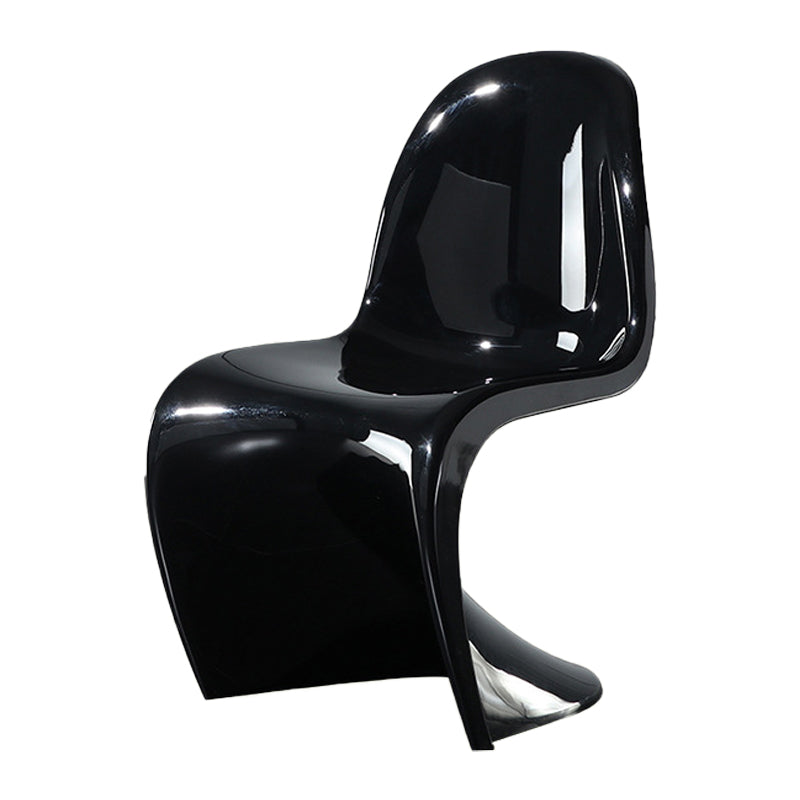 Nordic Style Armless Chair Plastic Home Side Chair for Dining Room Gloss Black 1 Piece Clearhalo 'Dining Chairs' 'Dining Tables & Seating' 'dining_chair' 'Furniture' 'furniture_dining_chair' 'Kitchen & Dining Furniture' 4863702