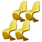 Nordic Style Armless Chair Plastic Home Side Chair for Dining Room Yellow Set of 4 Clearhalo 'Dining Chairs' 'Dining Tables & Seating' 'dining_chair' 'Furniture' 'furniture_dining_chair' 'Kitchen & Dining Furniture' 4863707