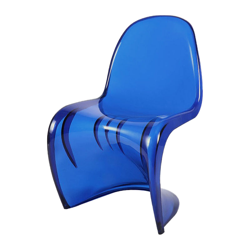 Nordic Style Armless Chair Plastic Home Side Chair for Dining Room Clear-Blue 1 Piece Clearhalo 'Dining Chairs' 'Dining Tables & Seating' 'dining_chair' 'Furniture' 'furniture_dining_chair' 'Kitchen & Dining Furniture' 4863708