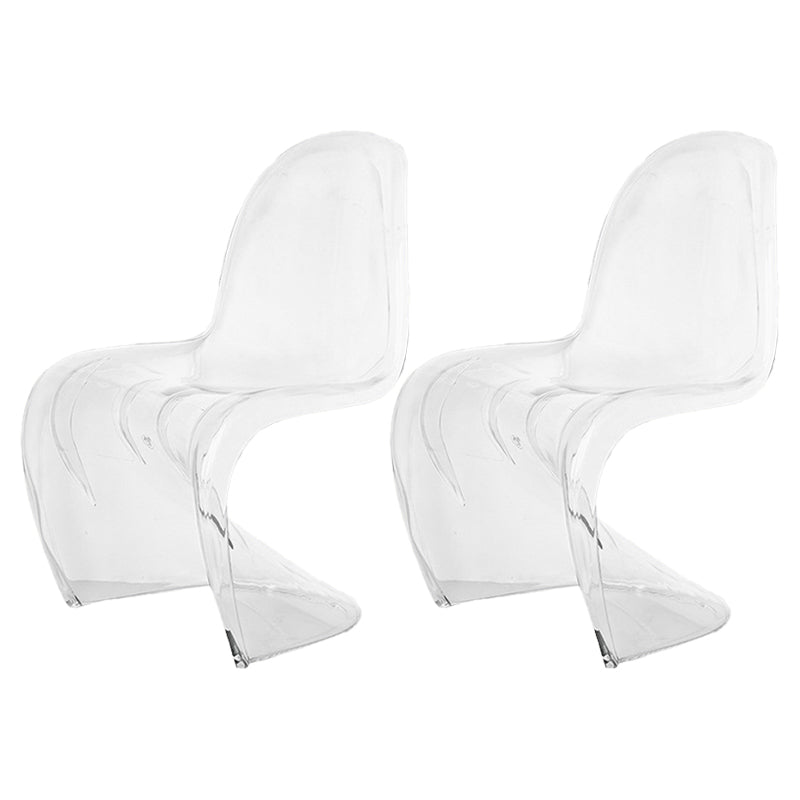 Nordic Style Armless Chair Plastic Home Side Chair for Dining Room Clear Set of 2 Clearhalo 'Dining Chairs' 'Dining Tables & Seating' 'dining_chair' 'Furniture' 'furniture_dining_chair' 'Kitchen & Dining Furniture' 4863712