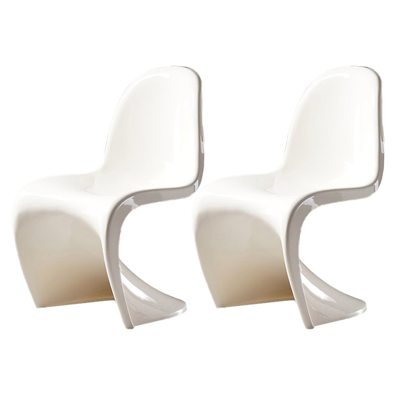 Nordic Style Armless Chair Plastic Home Side Chair for Dining Room Cream Set of 2 Clearhalo 'Dining Chairs' 'Dining Tables & Seating' 'dining_chair' 'Furniture' 'furniture_dining_chair' 'Kitchen & Dining Furniture' 4863715