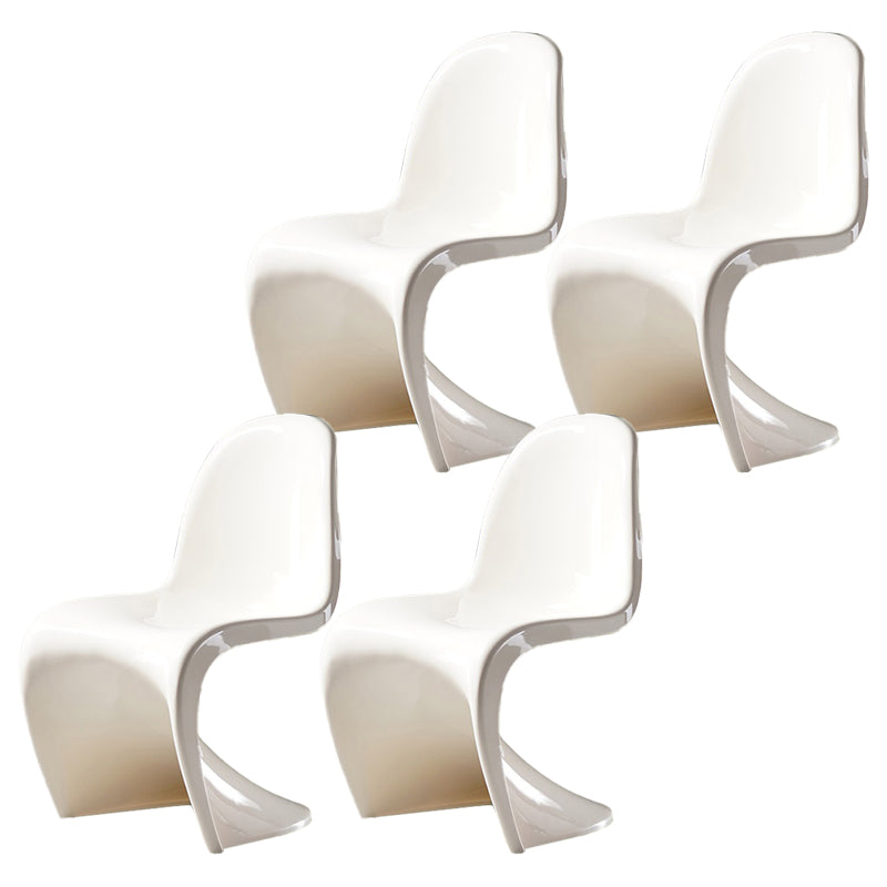 Nordic Style Armless Chair Plastic Home Side Chair for Dining Room Cream Set of 4 Clearhalo 'Dining Chairs' 'Dining Tables & Seating' 'dining_chair' 'Furniture' 'furniture_dining_chair' 'Kitchen & Dining Furniture' 4863716