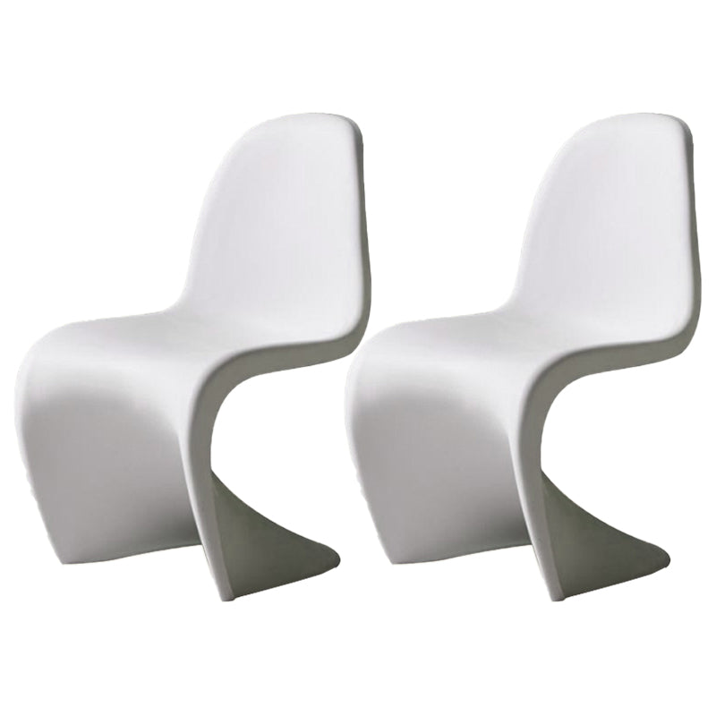 Nordic Style Armless Chair Plastic Home Side Chair for Dining Room White Set of 2 Clearhalo 'Dining Chairs' 'Dining Tables & Seating' 'dining_chair' 'Furniture' 'furniture_dining_chair' 'Kitchen & Dining Furniture' 4863718