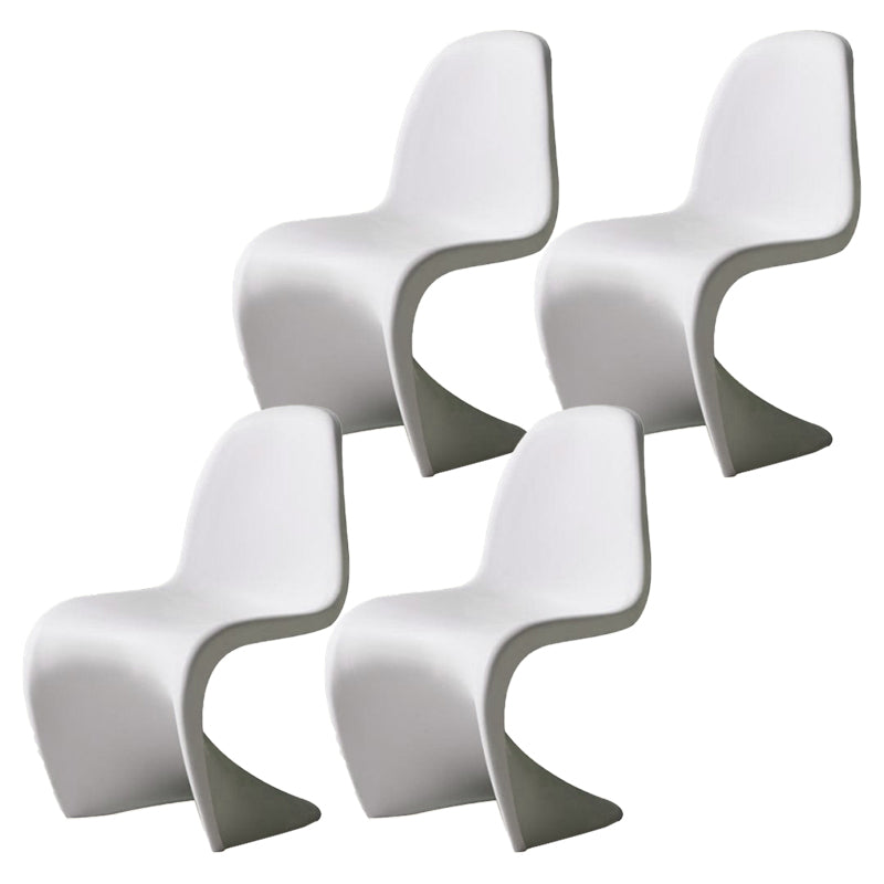 Nordic Style Armless Chair Plastic Home Side Chair for Dining Room White Set of 4 Clearhalo 'Dining Chairs' 'Dining Tables & Seating' 'dining_chair' 'Furniture' 'furniture_dining_chair' 'Kitchen & Dining Furniture' 4863719