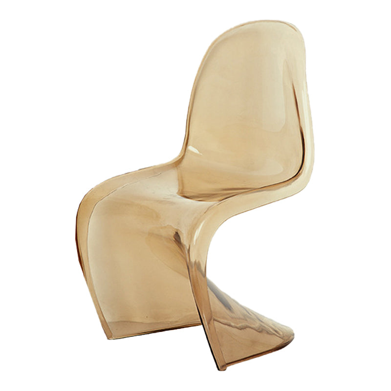 Nordic Style Armless Chair Plastic Home Side Chair for Dining Room Amber 1 Piece Clearhalo 'Dining Chairs' 'Dining Tables & Seating' 'dining_chair' 'Furniture' 'furniture_dining_chair' 'Kitchen & Dining Furniture' 4863720