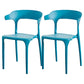 Nordic Style Arm Chair Plastic Stackable Chair for Dining Room Dark Blue 2 Piece Set Clearhalo 'Dining Chairs' 'Dining Tables & Seating' 'dining_chair' 'furn' 'furn_dining_chair' 'Furniture' 'furniture_dining_chair' 'Kitchen & Dining Furniture' 4863725