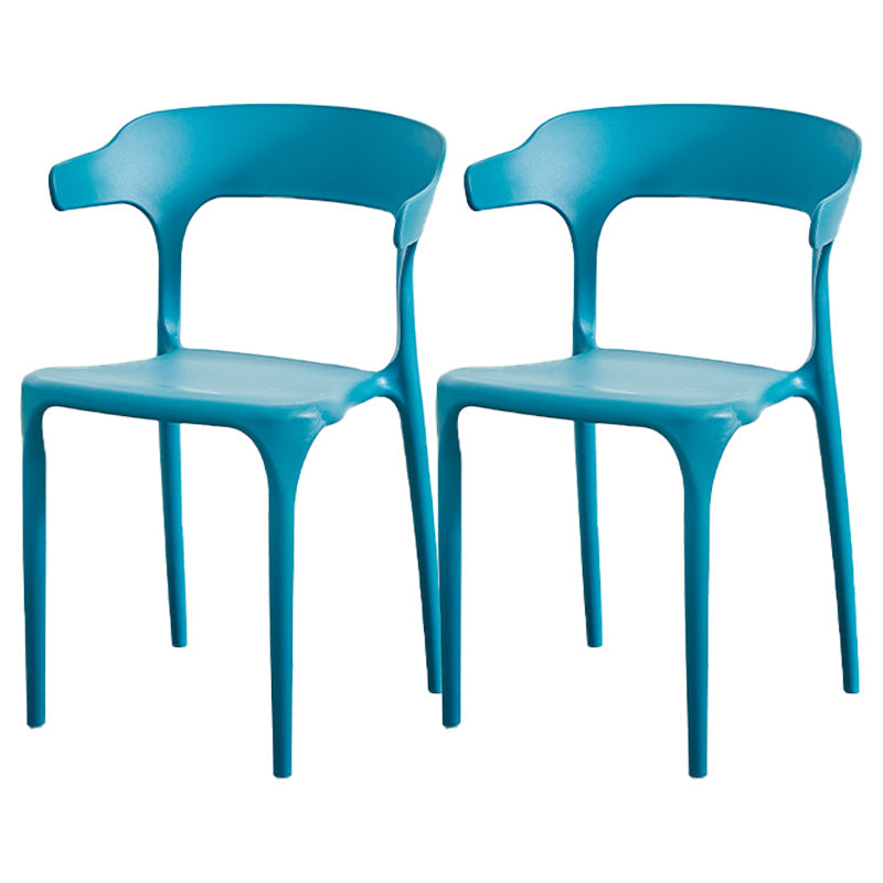 Nordic Style Arm Chair Plastic Stackable Chair for Dining Room Dark Blue 2 Piece Set Clearhalo 'Dining Chairs' 'Dining Tables & Seating' 'dining_chair' 'furn' 'furn_dining_chair' 'Furniture' 'furniture_dining_chair' 'Kitchen & Dining Furniture' 4863725