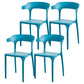 Nordic Style Arm Chair Plastic Stackable Chair for Dining Room Dark Blue 4 Piece Set Clearhalo 'Dining Chairs' 'Dining Tables & Seating' 'dining_chair' 'furn' 'furn_dining_chair' 'Furniture' 'furniture_dining_chair' 'Kitchen & Dining Furniture' 4863726