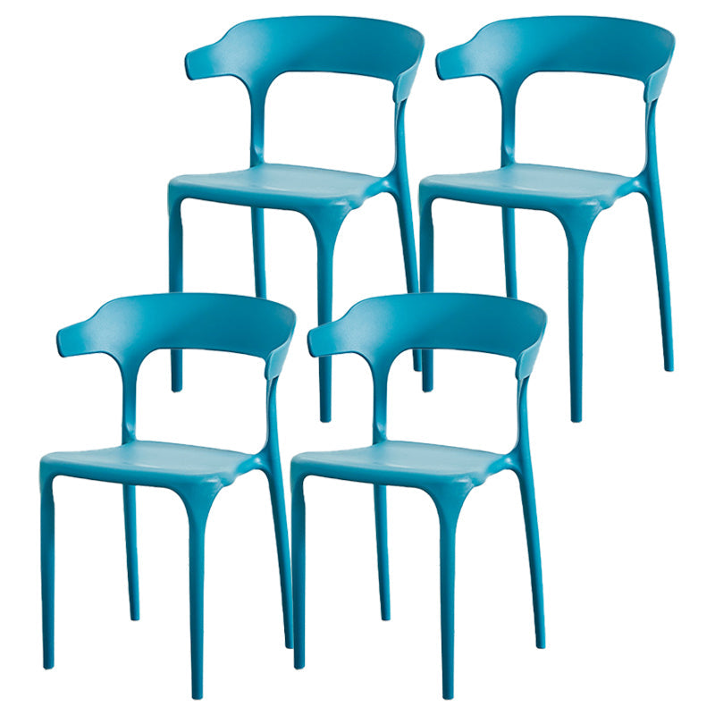 Nordic Style Arm Chair Plastic Stackable Chair for Dining Room Dark Blue 4 Piece Set Clearhalo 'Dining Chairs' 'Dining Tables & Seating' 'dining_chair' 'furn' 'furn_dining_chair' 'Furniture' 'furniture_dining_chair' 'Kitchen & Dining Furniture' 4863726