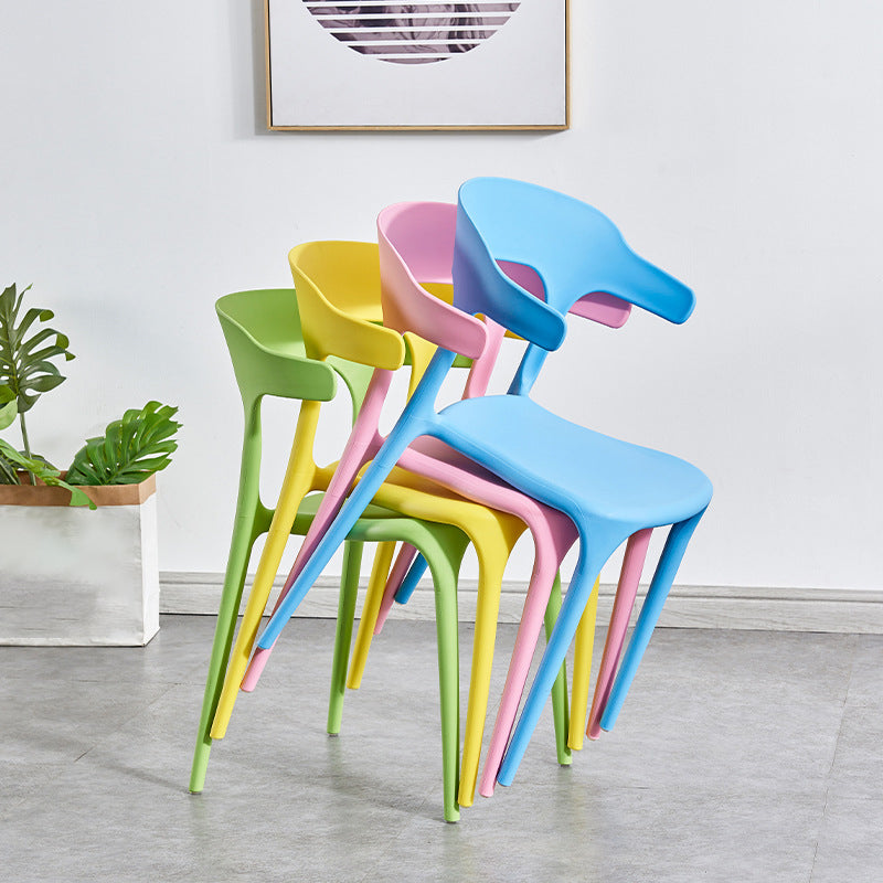 Nordic Style Arm Chair Plastic Stackable Chair for Dining Room Clearhalo 'Dining Chairs' 'Dining Tables & Seating' 'dining_chair' 'furn' 'furn_dining_chair' 'Furniture' 'furniture_dining_chair' 'Kitchen & Dining Furniture' 4863727