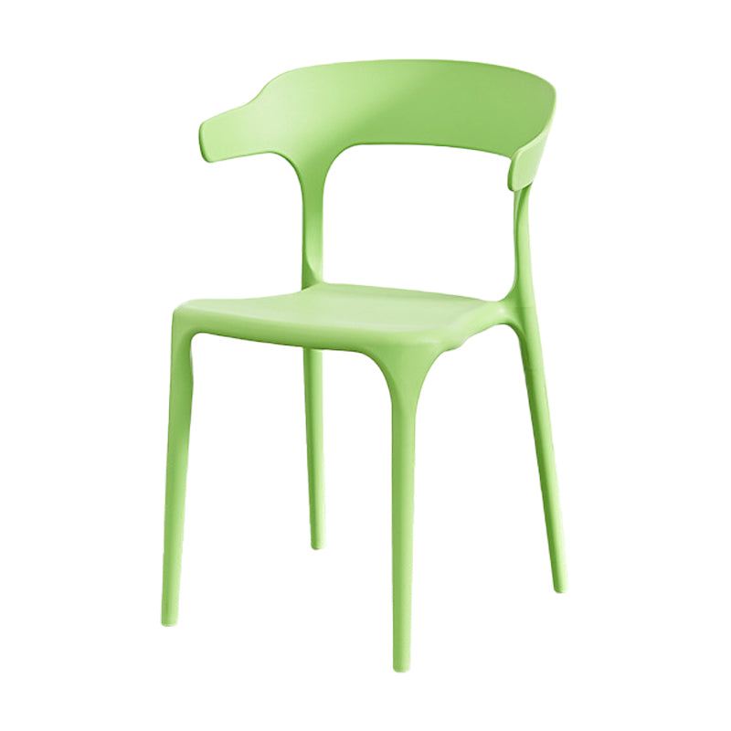 Nordic Style Arm Chair Plastic Stackable Chair for Dining Room Light Green 1 Piece Clearhalo 'Dining Chairs' 'Dining Tables & Seating' 'dining_chair' 'furn' 'furn_dining_chair' 'Furniture' 'furniture_dining_chair' 'Kitchen & Dining Furniture' 4863728