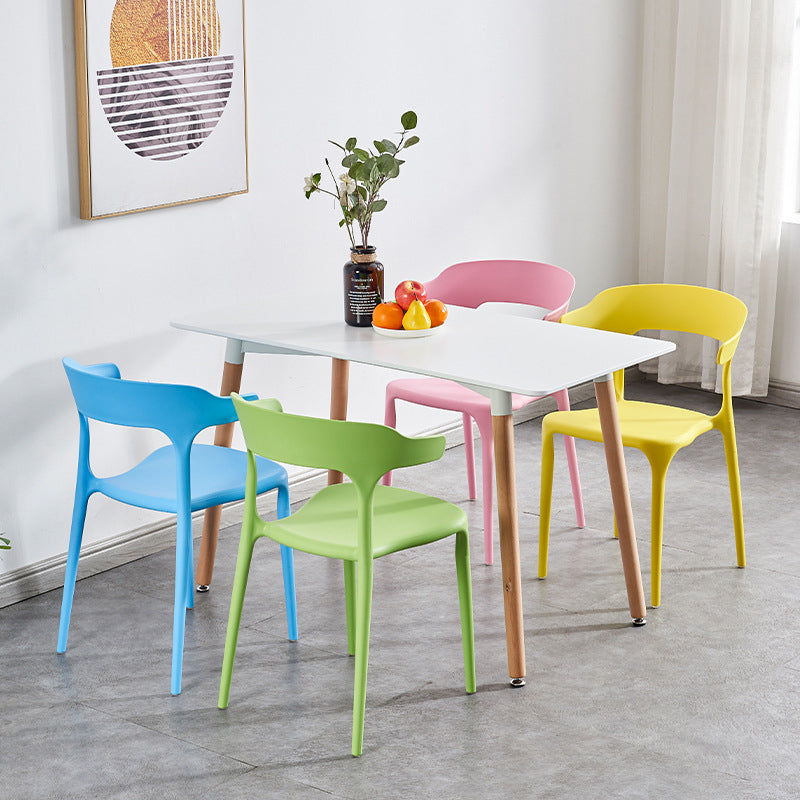 Nordic Style Arm Chair Plastic Stackable Chair for Dining Room Clearhalo 'Dining Chairs' 'Dining Tables & Seating' 'dining_chair' 'furn' 'furn_dining_chair' 'Furniture' 'furniture_dining_chair' 'Kitchen & Dining Furniture' 4863729