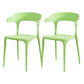 Nordic Style Arm Chair Plastic Stackable Chair for Dining Room Light Green 2 Piece Set Clearhalo 'Dining Chairs' 'Dining Tables & Seating' 'dining_chair' 'furn' 'furn_dining_chair' 'Furniture' 'furniture_dining_chair' 'Kitchen & Dining Furniture' 4863730
