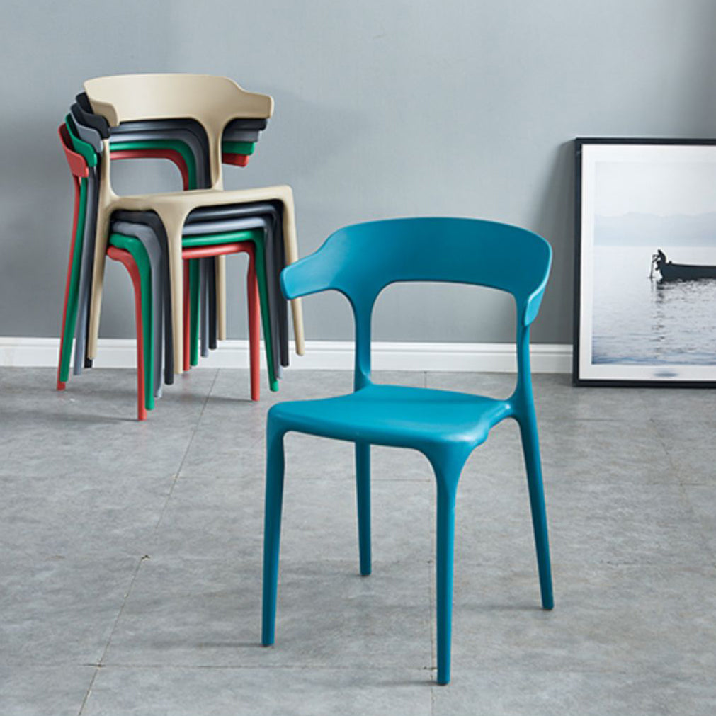 Nordic Style Arm Chair Plastic Stackable Chair for Dining Room Clearhalo 'Dining Chairs' 'Dining Tables & Seating' 'dining_chair' 'furn' 'furn_dining_chair' 'Furniture' 'furniture_dining_chair' 'Kitchen & Dining Furniture' 4863731