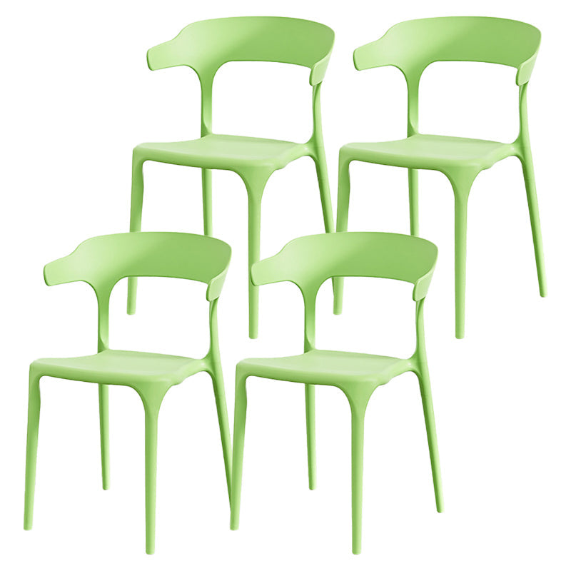 Nordic Style Arm Chair Plastic Stackable Chair for Dining Room Light Green 4 Piece Set Clearhalo 'Dining Chairs' 'Dining Tables & Seating' 'dining_chair' 'furn' 'furn_dining_chair' 'Furniture' 'furniture_dining_chair' 'Kitchen & Dining Furniture' 4863733