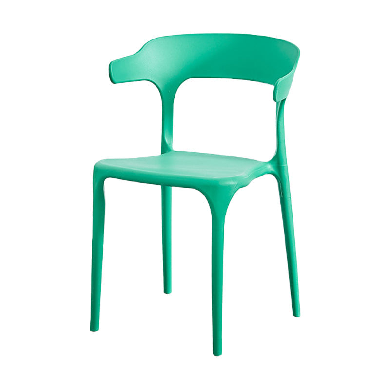 Nordic Style Arm Chair Plastic Stackable Chair for Dining Room Green 1 Piece Clearhalo 'Dining Chairs' 'Dining Tables & Seating' 'dining_chair' 'furn' 'furn_dining_chair' 'Furniture' 'furniture_dining_chair' 'Kitchen & Dining Furniture' 4863734