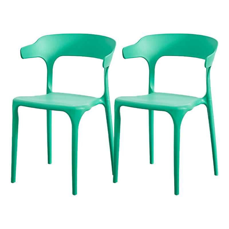 Nordic Style Arm Chair Plastic Stackable Chair for Dining Room Green 2 Piece Set Clearhalo 'Dining Chairs' 'Dining Tables & Seating' 'dining_chair' 'furn' 'furn_dining_chair' 'Furniture' 'furniture_dining_chair' 'Kitchen & Dining Furniture' 4863737