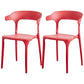 Nordic Style Arm Chair Plastic Stackable Chair for Dining Room Red 2 Piece Set Clearhalo 'Dining Chairs' 'Dining Tables & Seating' 'dining_chair' 'furn' 'furn_dining_chair' 'Furniture' 'furniture_dining_chair' 'Kitchen & Dining Furniture' 4863742