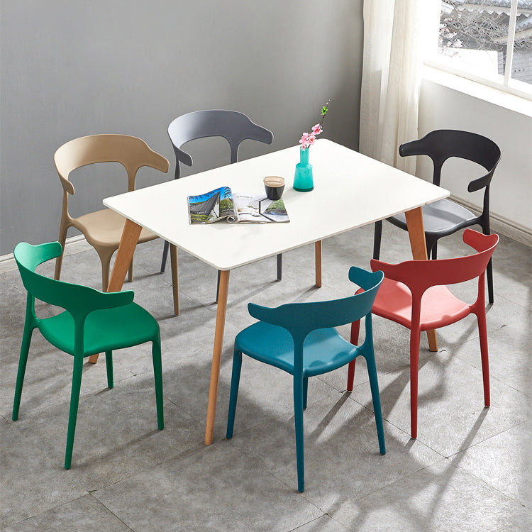 Nordic Style Arm Chair Plastic Stackable Chair for Dining Room Clearhalo 'Dining Chairs' 'Dining Tables & Seating' 'dining_chair' 'furn' 'furn_dining_chair' 'Furniture' 'furniture_dining_chair' 'Kitchen & Dining Furniture' 4863743