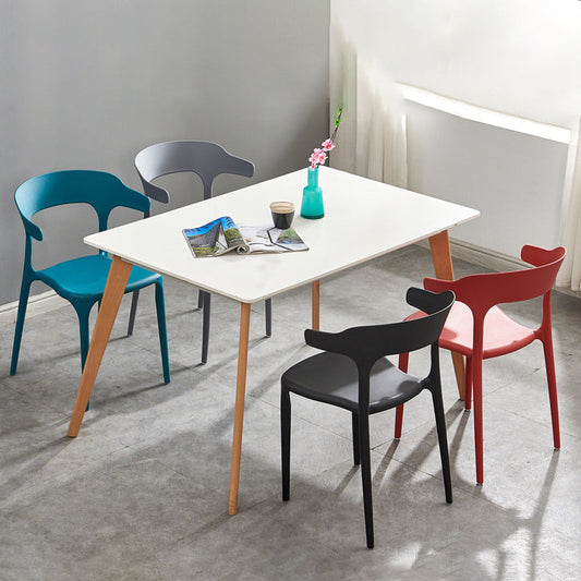 Nordic Style Arm Chair Plastic Stackable Chair for Dining Room Clearhalo 'Dining Chairs' 'Dining Tables & Seating' 'dining_chair' 'furn' 'furn_dining_chair' 'Furniture' 'furniture_dining_chair' 'Kitchen & Dining Furniture' 4863744