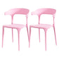 Nordic Style Arm Chair Plastic Stackable Chair for Dining Room Pink 2 Piece Set Clearhalo 'Dining Chairs' 'Dining Tables & Seating' 'dining_chair' 'furn' 'furn_dining_chair' 'Furniture' 'furniture_dining_chair' 'Kitchen & Dining Furniture' 4863747