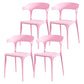 Nordic Style Arm Chair Plastic Stackable Chair for Dining Room Pink 4 Piece Set Clearhalo 'Dining Chairs' 'Dining Tables & Seating' 'dining_chair' 'furn' 'furn_dining_chair' 'Furniture' 'furniture_dining_chair' 'Kitchen & Dining Furniture' 4863748