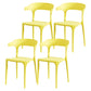 Nordic Style Arm Chair Plastic Stackable Chair for Dining Room Yellow 4 Piece Set Clearhalo 'Dining Chairs' 'Dining Tables & Seating' 'dining_chair' 'furn' 'furn_dining_chair' 'Furniture' 'furniture_dining_chair' 'Kitchen & Dining Furniture' 4863751