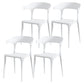 Nordic Style Arm Chair Plastic Stackable Chair for Dining Room White 4 Piece Set Clearhalo 'Dining Chairs' 'Dining Tables & Seating' 'dining_chair' 'furn' 'furn_dining_chair' 'Furniture' 'furniture_dining_chair' 'Kitchen & Dining Furniture' 4863757