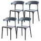 Nordic Style Arm Chair Plastic Stackable Chair for Dining Room Black 4 Piece Set Clearhalo 'Dining Chairs' 'Dining Tables & Seating' 'dining_chair' 'furn' 'furn_dining_chair' 'Furniture' 'furniture_dining_chair' 'Kitchen & Dining Furniture' 4863760