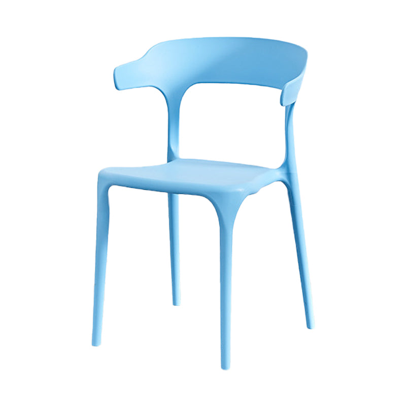 Nordic Style Arm Chair Plastic Stackable Chair for Dining Room Blue 1 Piece Clearhalo 'Dining Chairs' 'Dining Tables & Seating' 'dining_chair' 'furn' 'furn_dining_chair' 'Furniture' 'furniture_dining_chair' 'Kitchen & Dining Furniture' 4863761