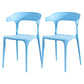 Nordic Style Arm Chair Plastic Stackable Chair for Dining Room Blue 2 Piece Set Clearhalo 'Dining Chairs' 'Dining Tables & Seating' 'dining_chair' 'furn' 'furn_dining_chair' 'Furniture' 'furniture_dining_chair' 'Kitchen & Dining Furniture' 4863762