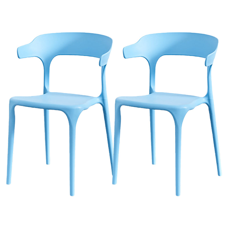Nordic Style Arm Chair Plastic Stackable Chair for Dining Room Blue 2 Piece Set Clearhalo 'Dining Chairs' 'Dining Tables & Seating' 'dining_chair' 'furn' 'furn_dining_chair' 'Furniture' 'furniture_dining_chair' 'Kitchen & Dining Furniture' 4863762