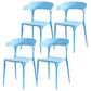 Nordic Style Arm Chair Plastic Stackable Chair for Dining Room Blue 4 Piece Set Clearhalo 'Dining Chairs' 'Dining Tables & Seating' 'dining_chair' 'furn' 'furn_dining_chair' 'Furniture' 'furniture_dining_chair' 'Kitchen & Dining Furniture' 4863763