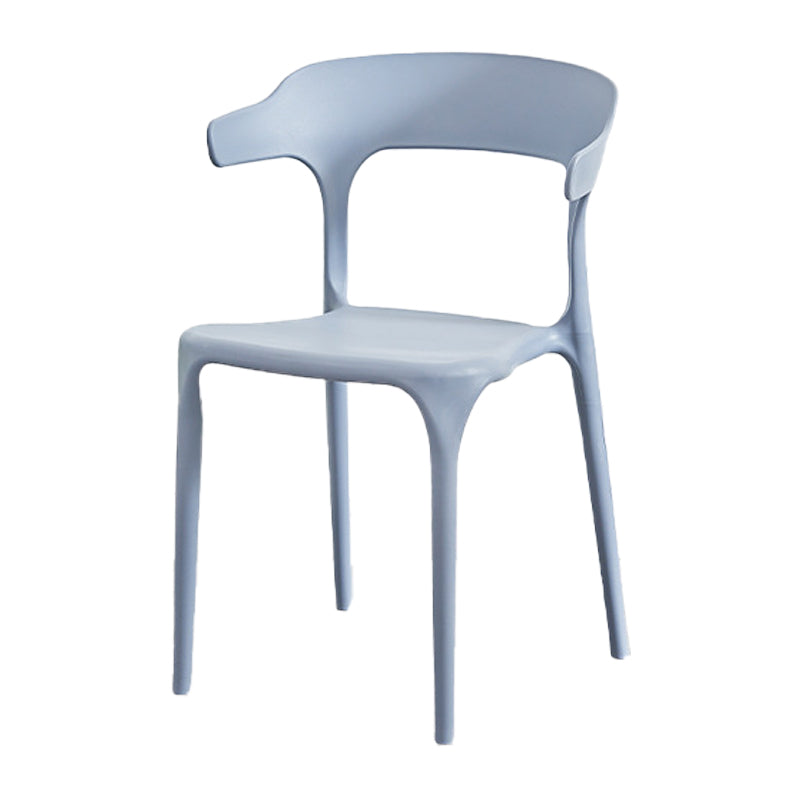 Nordic Style Arm Chair Plastic Stackable Chair for Dining Room Dark Gray 1 Piece Clearhalo 'Dining Chairs' 'Dining Tables & Seating' 'dining_chair' 'furn' 'furn_dining_chair' 'Furniture' 'furniture_dining_chair' 'Kitchen & Dining Furniture' 4863764
