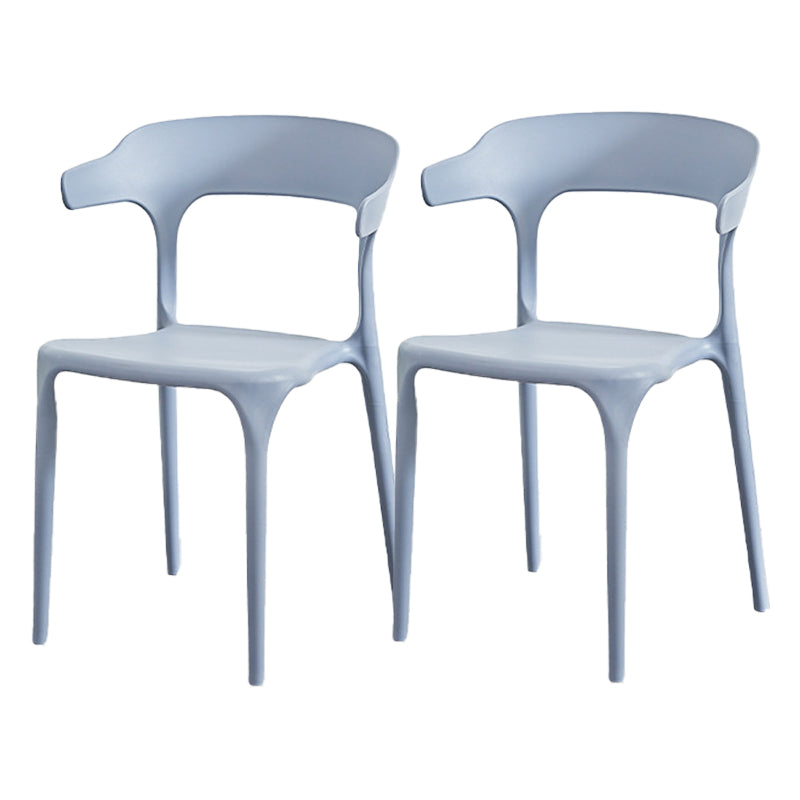 Nordic Style Arm Chair Plastic Stackable Chair for Dining Room Dark Gray 2 Piece Set Clearhalo 'Dining Chairs' 'Dining Tables & Seating' 'dining_chair' 'furn' 'furn_dining_chair' 'Furniture' 'furniture_dining_chair' 'Kitchen & Dining Furniture' 4863765