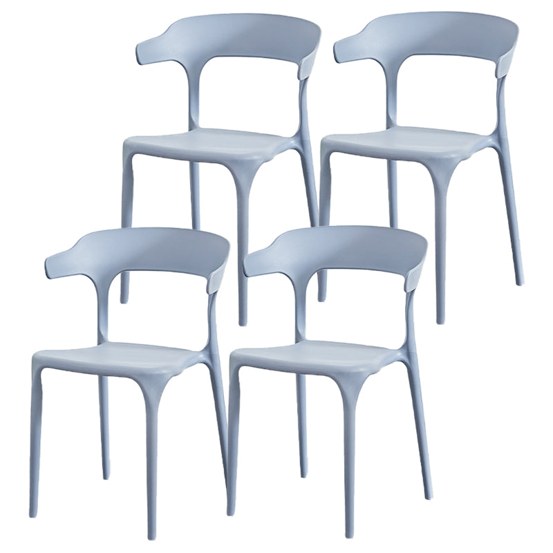 Nordic Style Arm Chair Plastic Stackable Chair for Dining Room Dark Gray 4 Piece Set Clearhalo 'Dining Chairs' 'Dining Tables & Seating' 'dining_chair' 'furn' 'furn_dining_chair' 'Furniture' 'furniture_dining_chair' 'Kitchen & Dining Furniture' 4863766