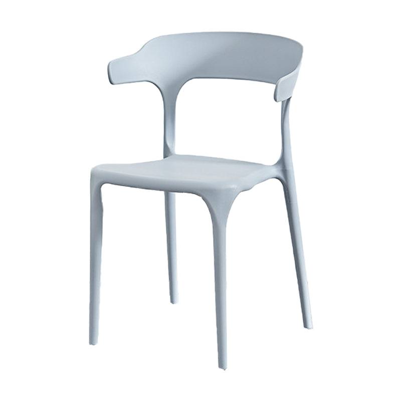 Nordic Style Arm Chair Plastic Stackable Chair for Dining Room Light Gray 1 Piece Clearhalo 'Dining Chairs' 'Dining Tables & Seating' 'dining_chair' 'furn' 'furn_dining_chair' 'Furniture' 'furniture_dining_chair' 'Kitchen & Dining Furniture' 4863767