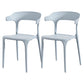 Nordic Style Arm Chair Plastic Stackable Chair for Dining Room Light Gray 2 Piece Set Clearhalo 'Dining Chairs' 'Dining Tables & Seating' 'dining_chair' 'furn' 'furn_dining_chair' 'Furniture' 'furniture_dining_chair' 'Kitchen & Dining Furniture' 4863768