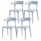 Nordic Style Arm Chair Plastic Stackable Chair for Dining Room Light Gray 4 Piece Set Clearhalo 'Dining Chairs' 'Dining Tables & Seating' 'dining_chair' 'furn' 'furn_dining_chair' 'Furniture' 'furniture_dining_chair' 'Kitchen & Dining Furniture' 4863769