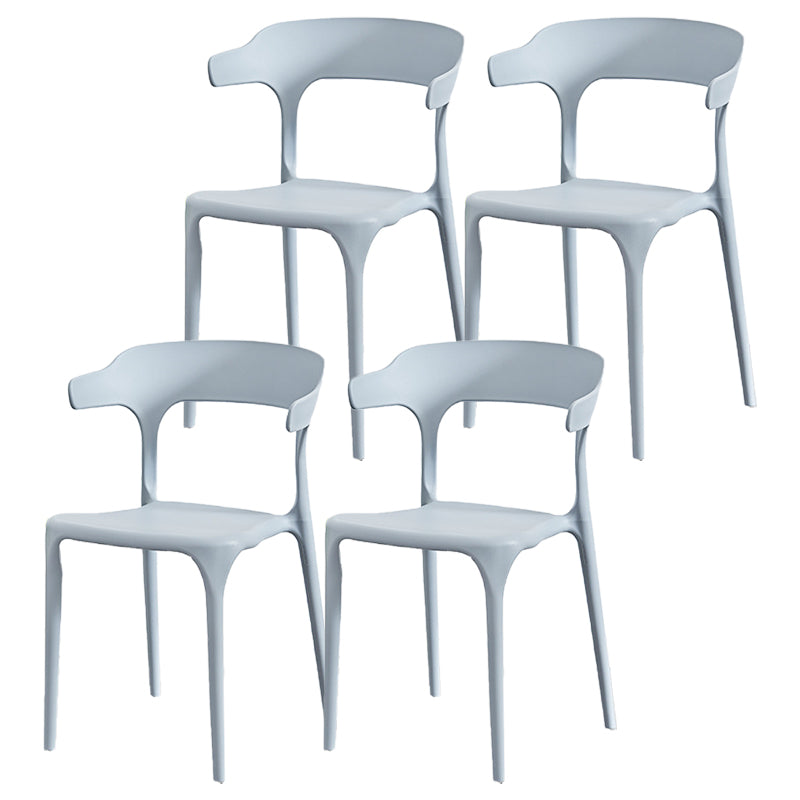 Nordic Style Arm Chair Plastic Stackable Chair for Dining Room Light Gray 4 Piece Set Clearhalo 'Dining Chairs' 'Dining Tables & Seating' 'dining_chair' 'furn' 'furn_dining_chair' 'Furniture' 'furniture_dining_chair' 'Kitchen & Dining Furniture' 4863769