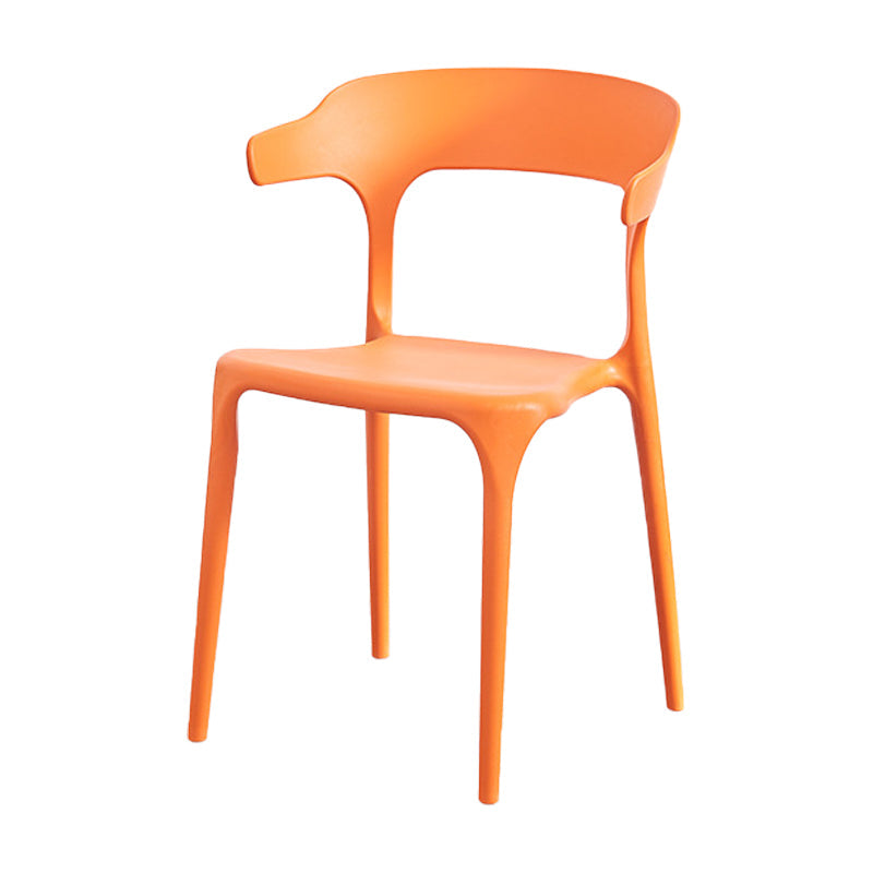 Nordic Style Arm Chair Plastic Stackable Chair for Dining Room Orange 1 Piece Clearhalo 'Dining Chairs' 'Dining Tables & Seating' 'dining_chair' 'furn' 'furn_dining_chair' 'Furniture' 'furniture_dining_chair' 'Kitchen & Dining Furniture' 4863770