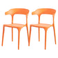 Nordic Style Arm Chair Plastic Stackable Chair for Dining Room Orange 2 Piece Set Clearhalo 'Dining Chairs' 'Dining Tables & Seating' 'dining_chair' 'furn' 'furn_dining_chair' 'Furniture' 'furniture_dining_chair' 'Kitchen & Dining Furniture' 4863771