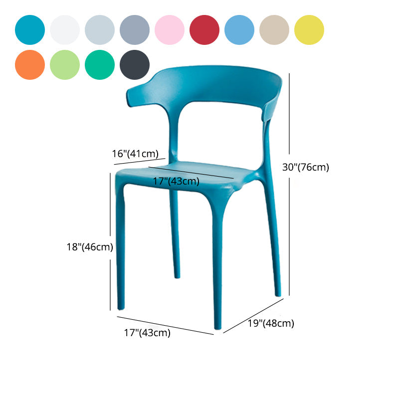 Nordic Style Arm Chair Plastic Stackable Chair for Dining Room Clearhalo 'Dining Chairs' 'Dining Tables & Seating' 'dining_chair' 'furn' 'furn_dining_chair' 'Furniture' 'furniture_dining_chair' 'Kitchen & Dining Furniture' 4863773