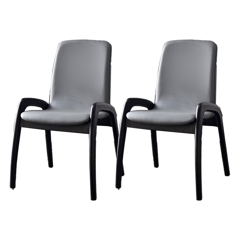 Modern Style Arm Chair Black Wood Legs Side Chair with Upholstered for Dining Room Grey 2 Piece Set Clearhalo 'Dining Chairs' 'Dining Tables & Seating' 'dining_chair' 'furn' 'furn_dining_chair' 'Furniture' 'furniture_dining_chair' 'Kitchen & Dining Furniture' 4863781